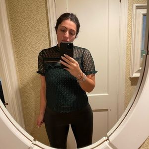 Zara Forest Green Lace Top